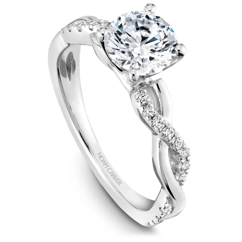 Noam Carver Twist Diamond Engagement Ring Setting in White Gold