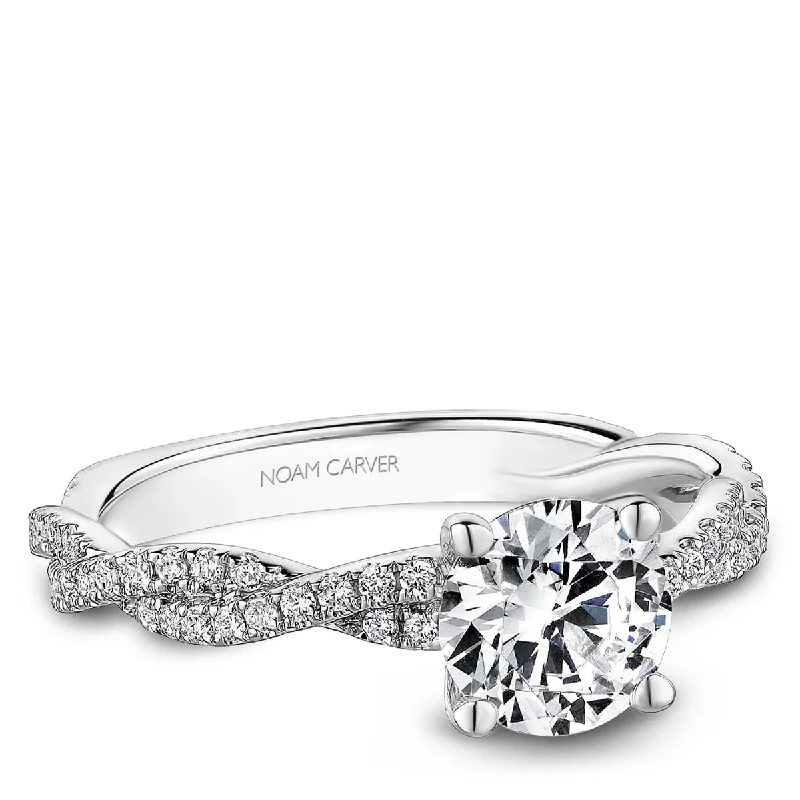 Noam Carver Twist Diamond Engagement Ring Setting in White Gold