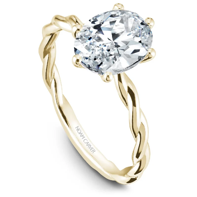 Noam Carver Twist Solitaire Engagement Ring Setting in Yellow Gold