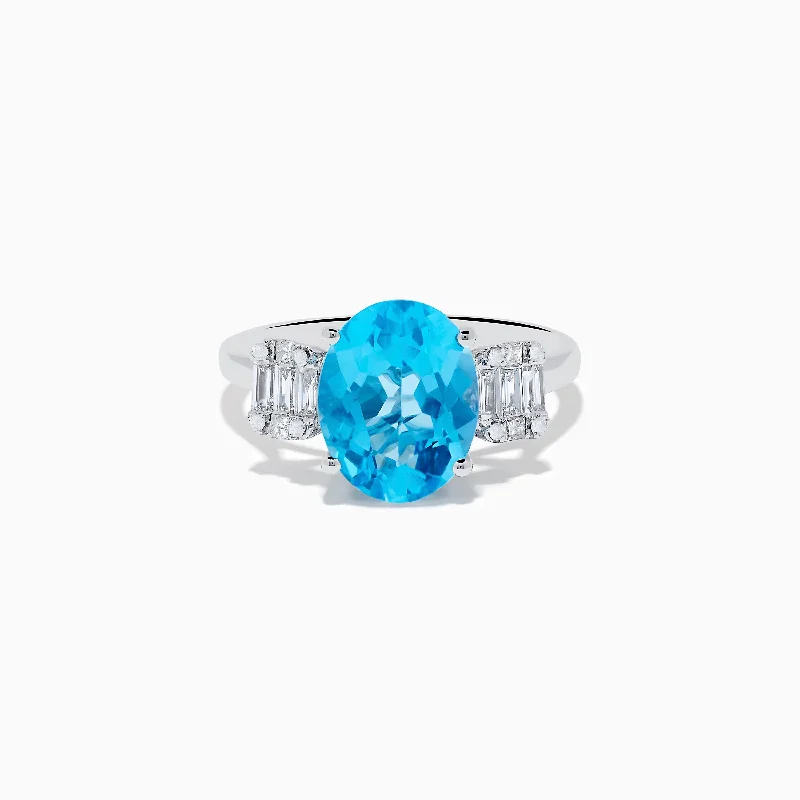 Ocean Bleu 14K White Gold Blue Topaz and Diamond