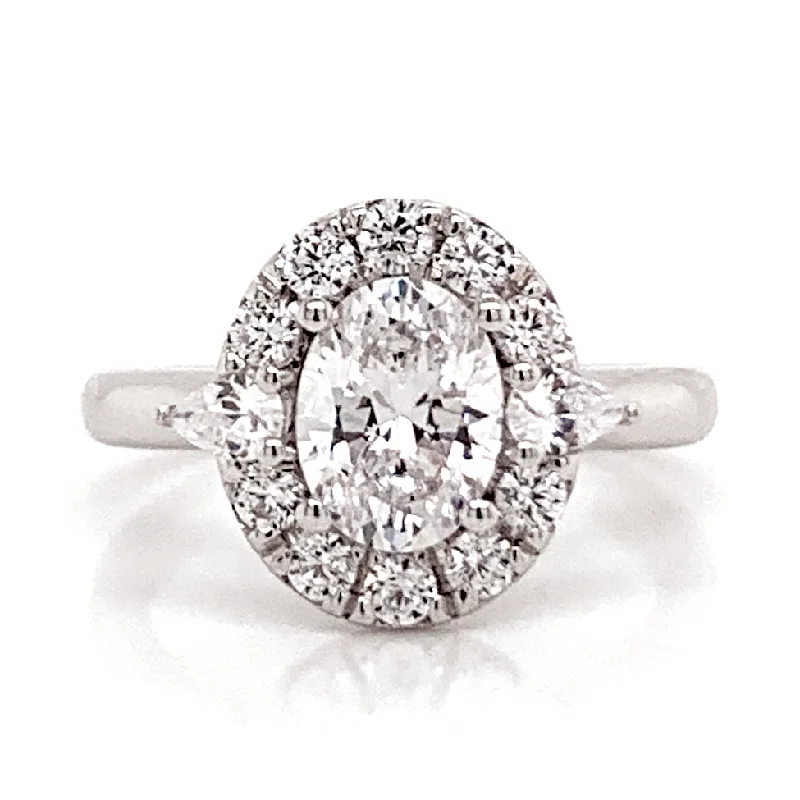 Oval Diamond Engagement Ring Setting in White Gold