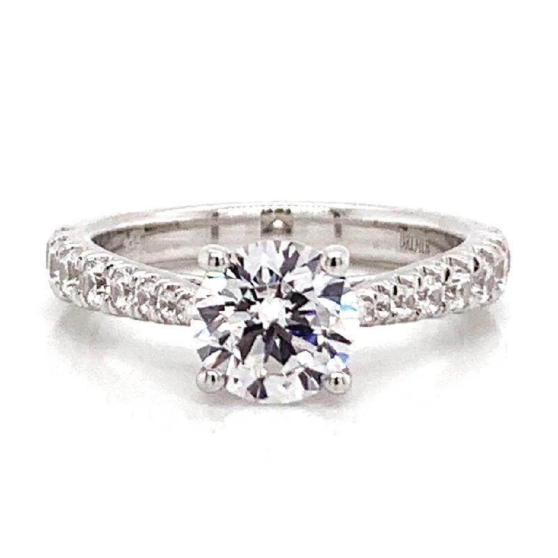 Round Diamond Engagement Ring Setting in White Gold