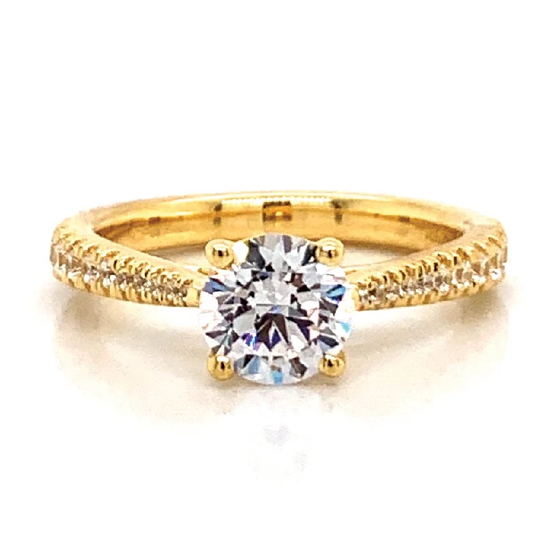 Round Diamond Engagement Ring Setting in Yellow Gold