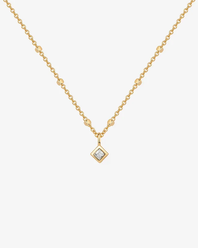 Statement Square Chain Princess Pendant