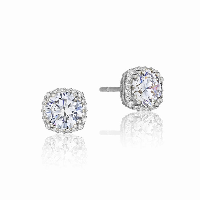 Tacori 14K White Gold Dantela Diamond Bloom Earring Mounts, 8mm