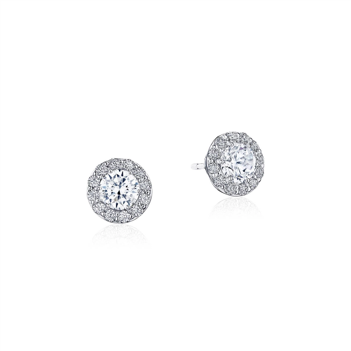 Tacori 14K White Gold Round Single Bloom Diamond Earring Mounts, 5mm