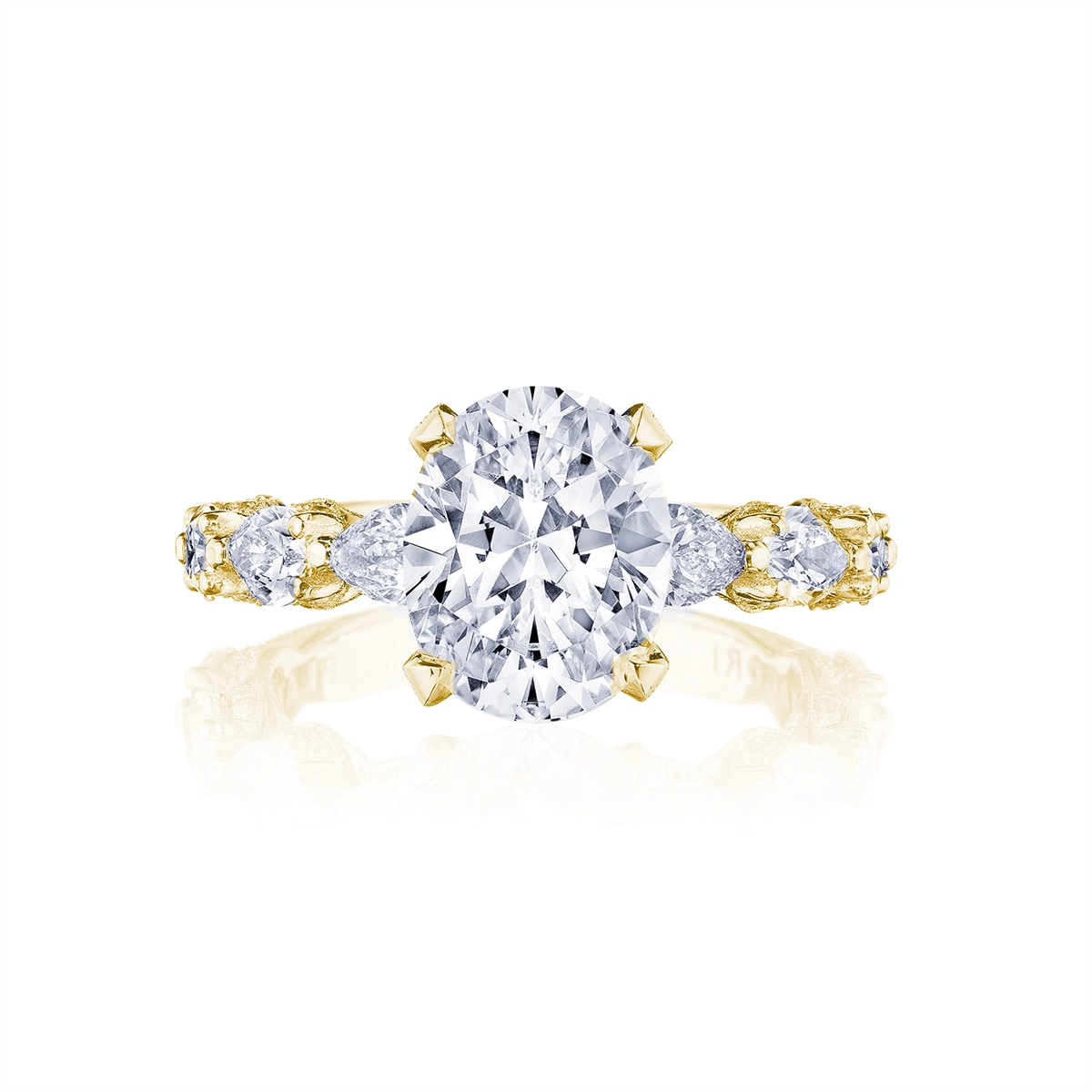 Tacori Royal T 18K Yellow Gold Oval Diamond Semi-mount