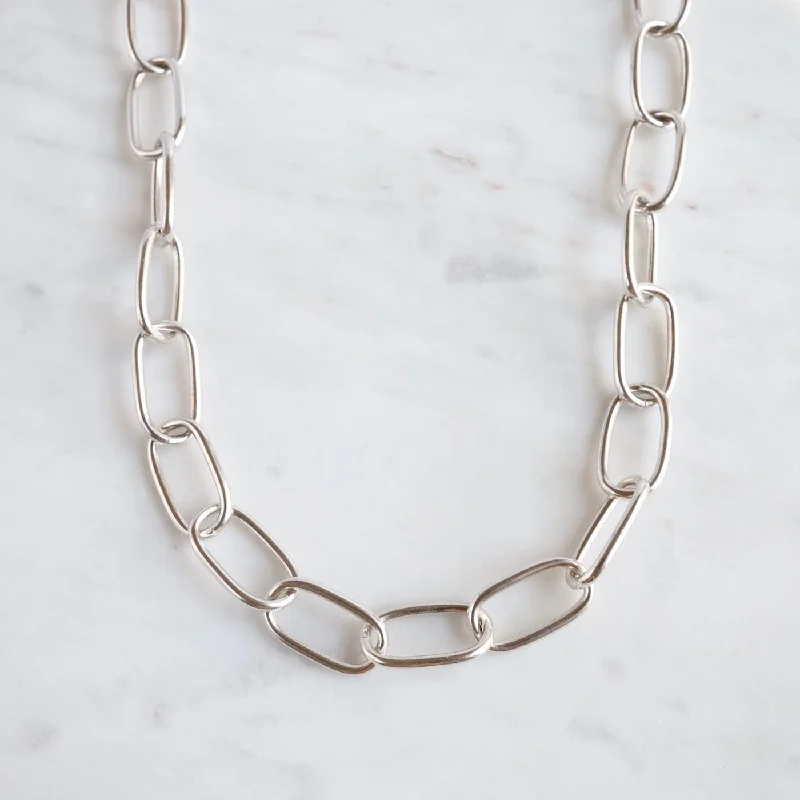 Sterling Silver Oval Link Necklace