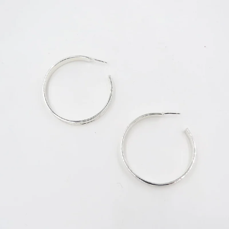 SILVER LARGE HOOP EARRINGS