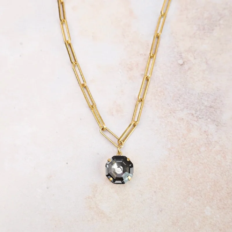 Octagonal Silvernight Crystal Necklace