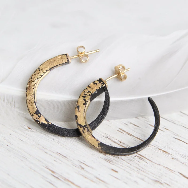 Pat Flynn 22k Yellow Gold Dusted Iron Small Hoops