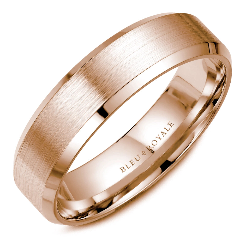 14K Rose Gold Mens Band