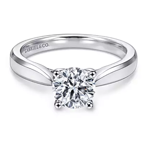 14K White Gold Solitaire Ring