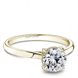 14K Yellow Gold Round Solitaire Mount Ring