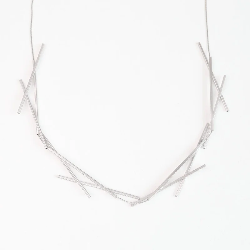 Sixes & Sevens Necklace - Satin Silver