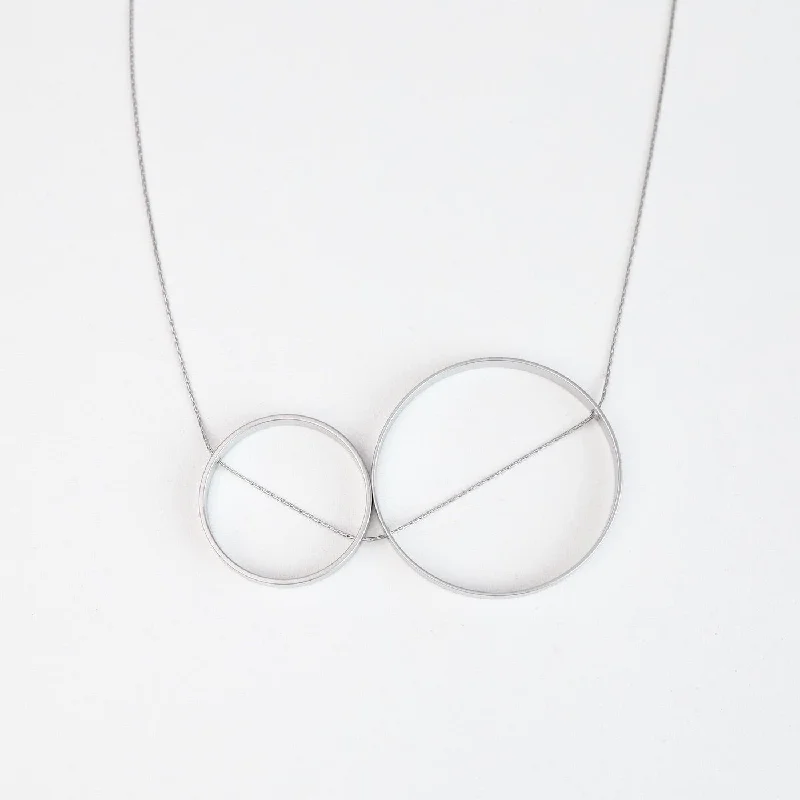 Duet Necklace - Satin Silver