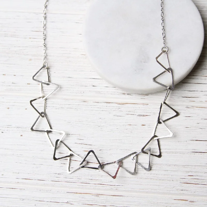 Sterling Silver Triangle Link Necklace