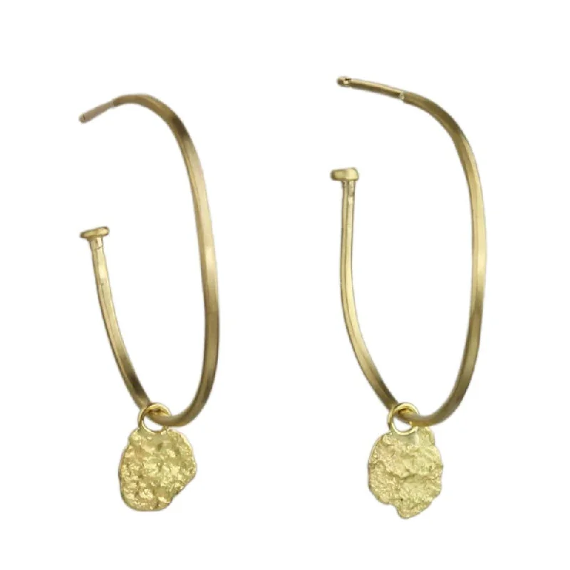 18k Gold Large Kelp Charm Hoops