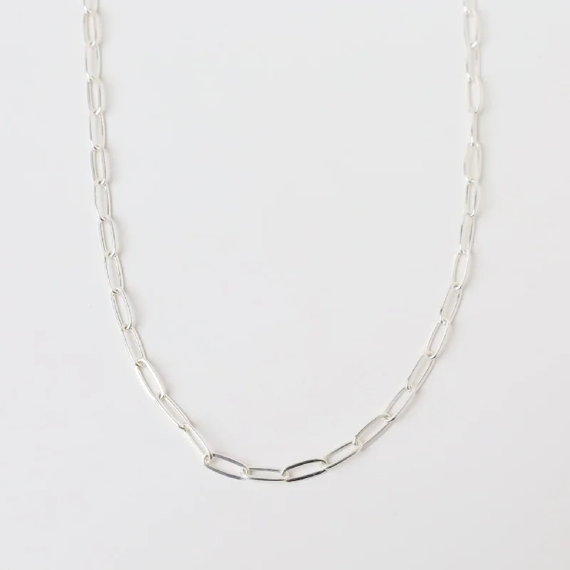 18" Sterling Silver Flat Drawn Cable Chain