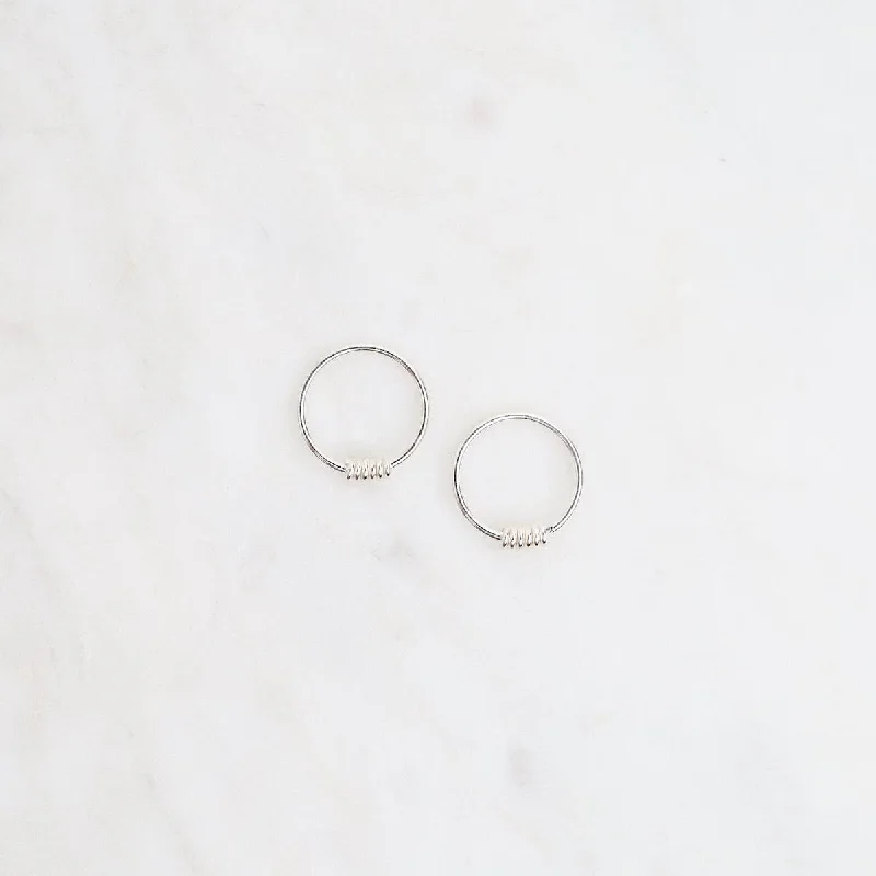 Sterling Silver 10mm Sleeper Hoops with Coil Detail