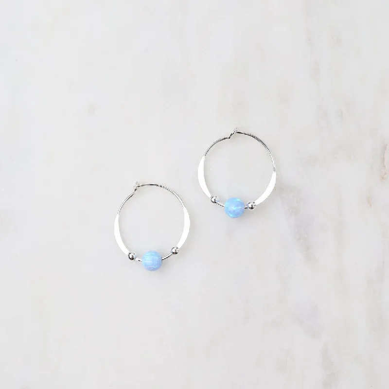 Opal Beaded Hoop Earrings