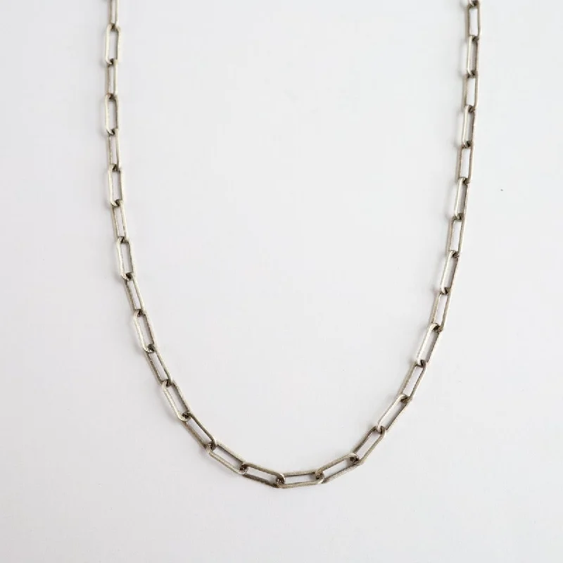 Oxidized Sterling Silver 16" Drawn Cable Chain