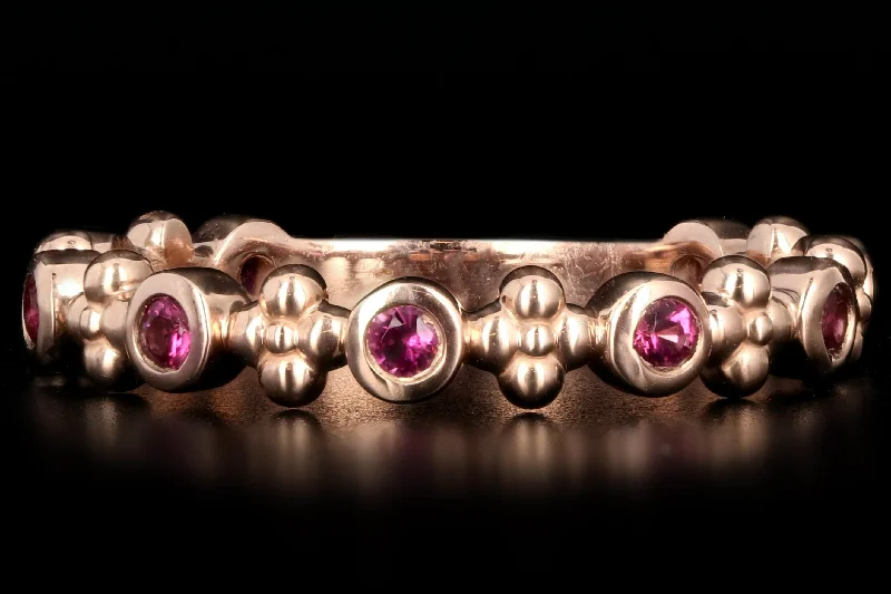 New 14K Rose Gold Pink Tourmaline Band