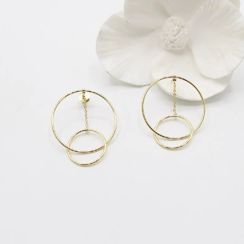 Gold Modern Front Hoop Earrings