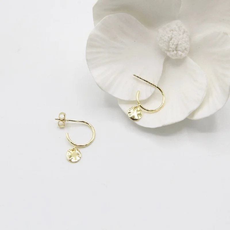 Gold Ripple Small Hoop Earrings