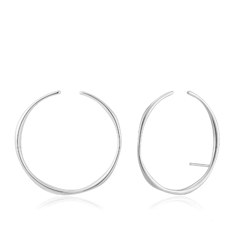 Silver Stud Hoop Ear Cuffs