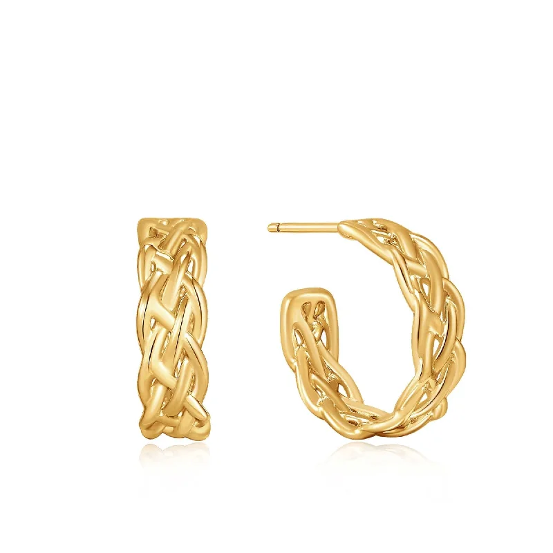 Gold Rope Chunky Hoop Earrings