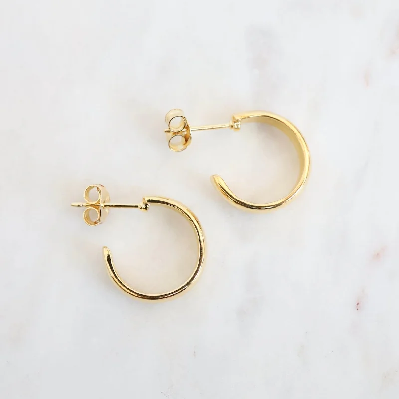 Small Hoops on Post in Gold Vermeil