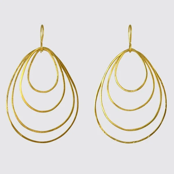 Egg Shaped "Whisper" Hoop Earrings