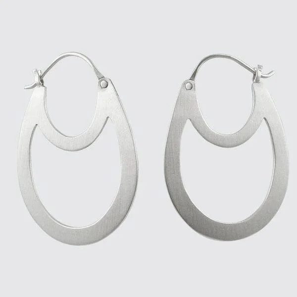 Sterling Silver Double Oval Hoop Earrings