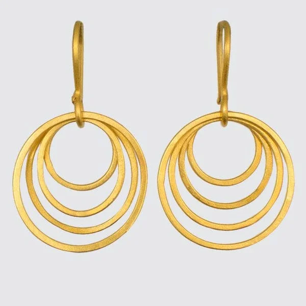 Gold Plated Small Whisper Hoop Drop Earrings