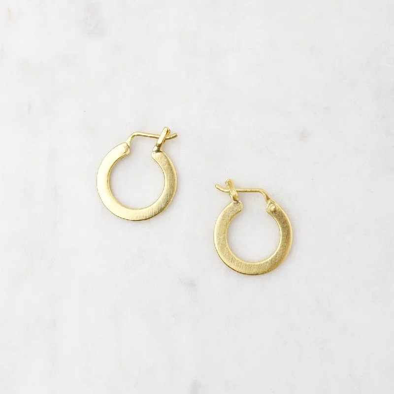 Gold Plated Mini Flat Hoop Earrings