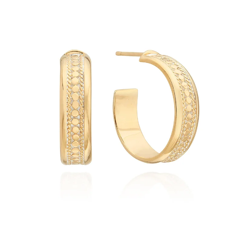 Classic Wide Hoop Earrings - Gold