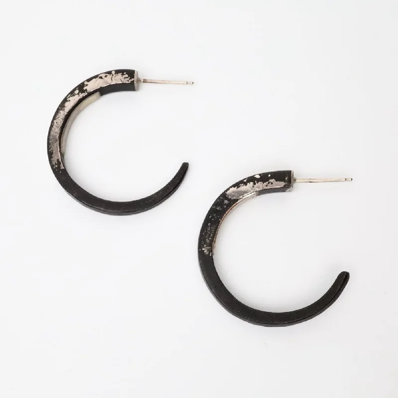 Pat Flynn White Gold Dusted Iron Small Hoop Earrings