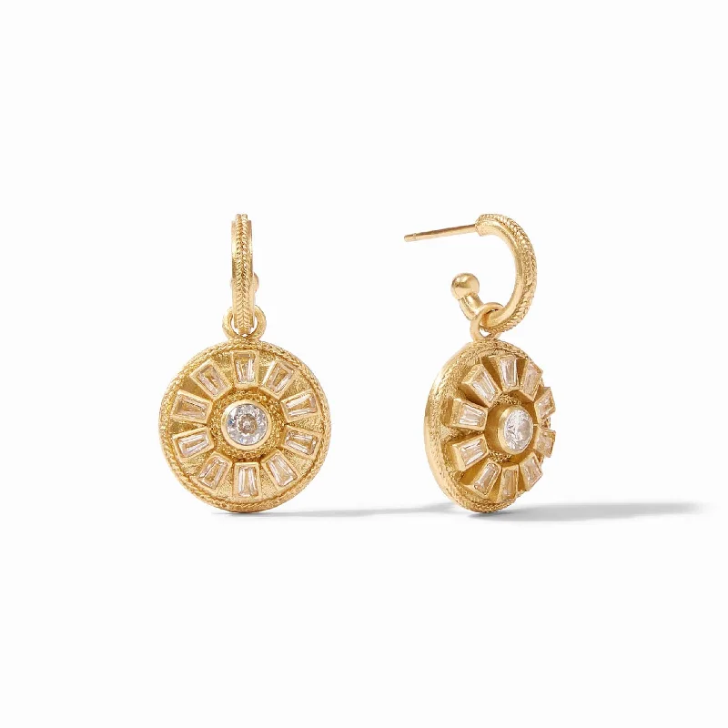 Aurora Hoop & Charm Earrings in Cubic Zirconia