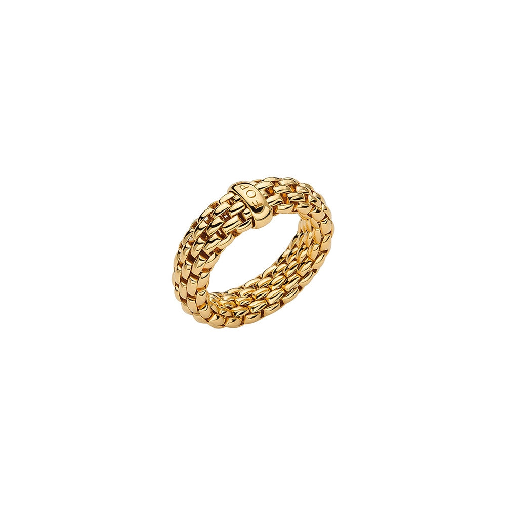 Fope 18K Yellow Gold Essentials Collection Flexible Ring, Medium Size (6.75-8)