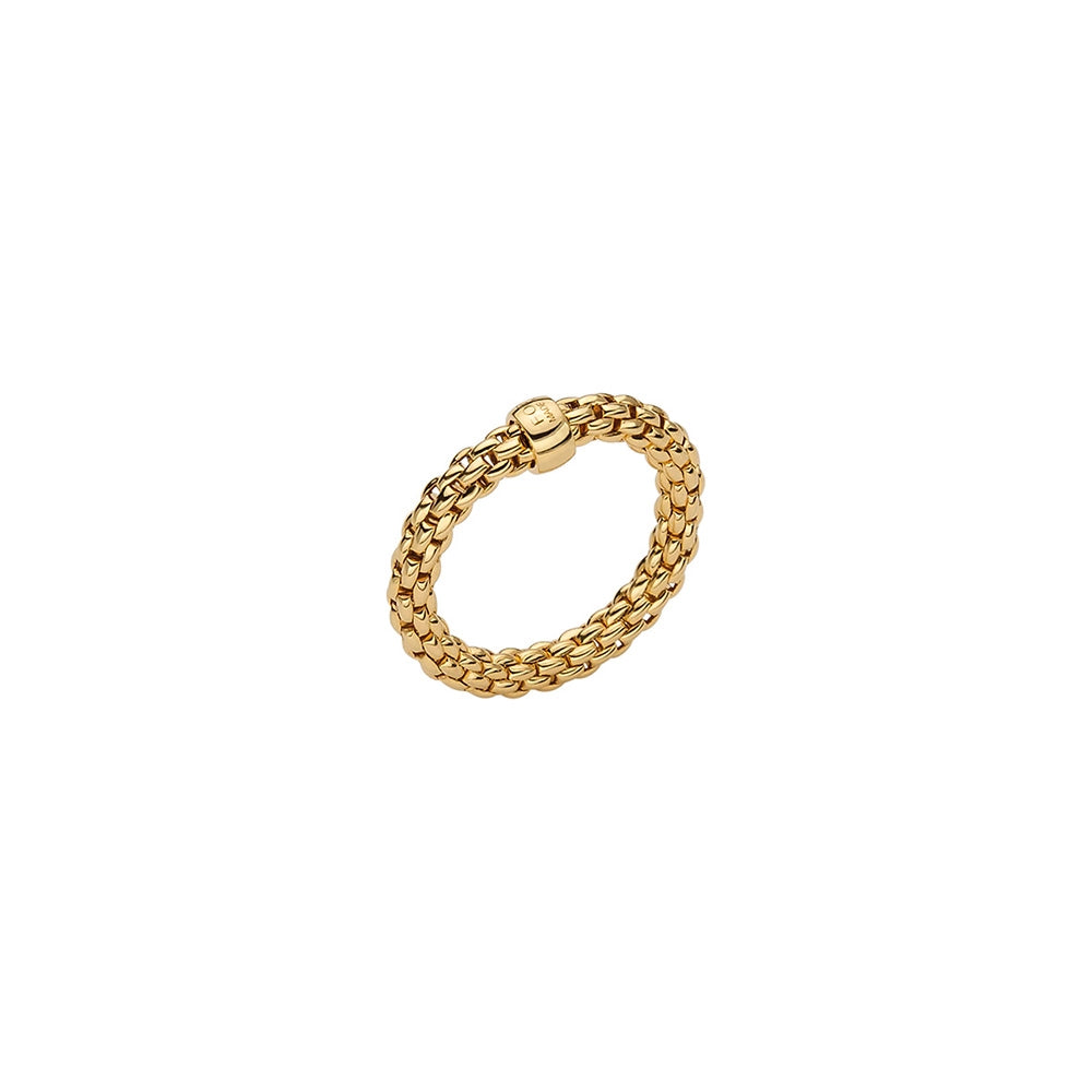 Fope 18K Yellow Gold Essentials Collection Flex-it Stretch Ring, Medium Size (6.75-8)