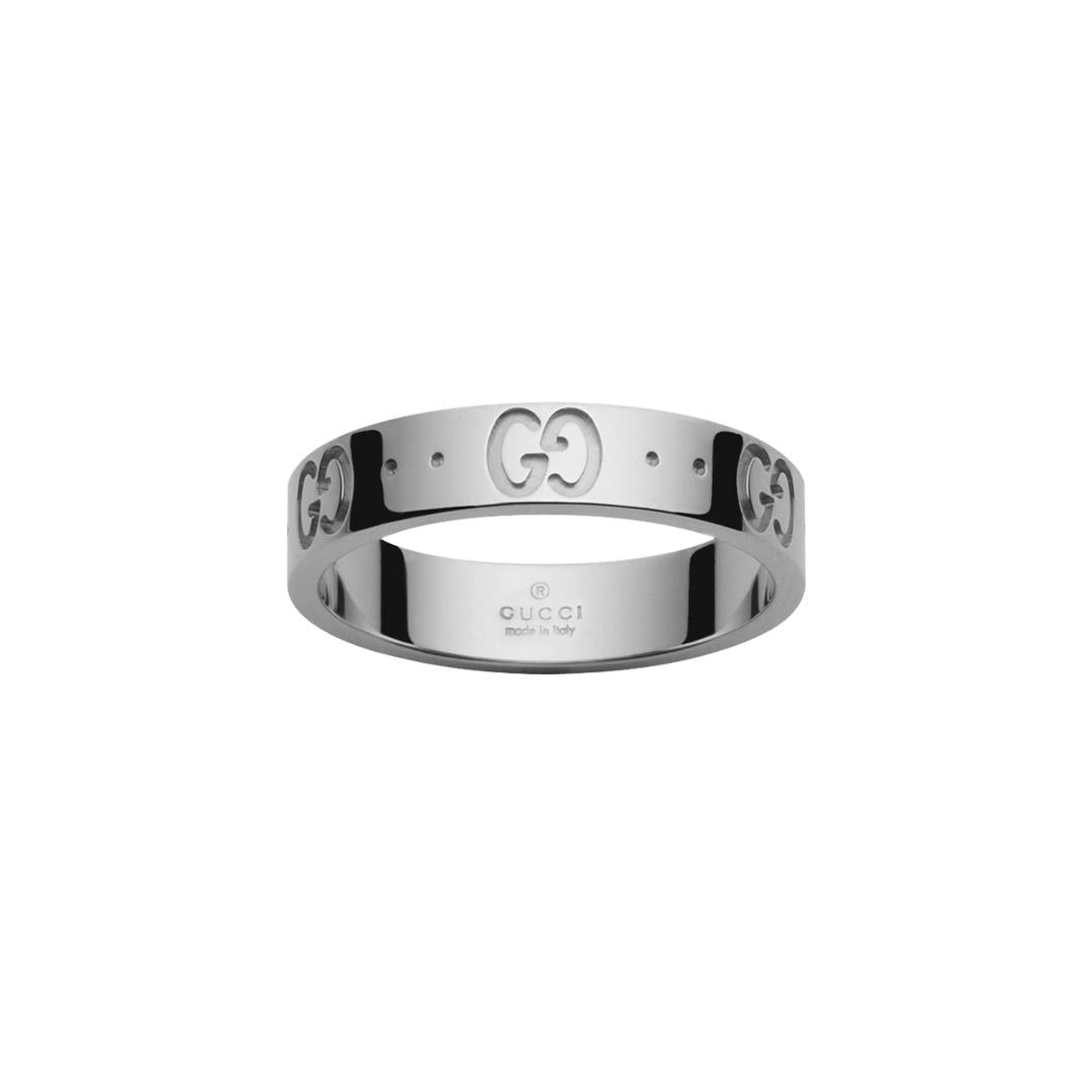 Gucci 18K White Gold Icon Thin Band Ring