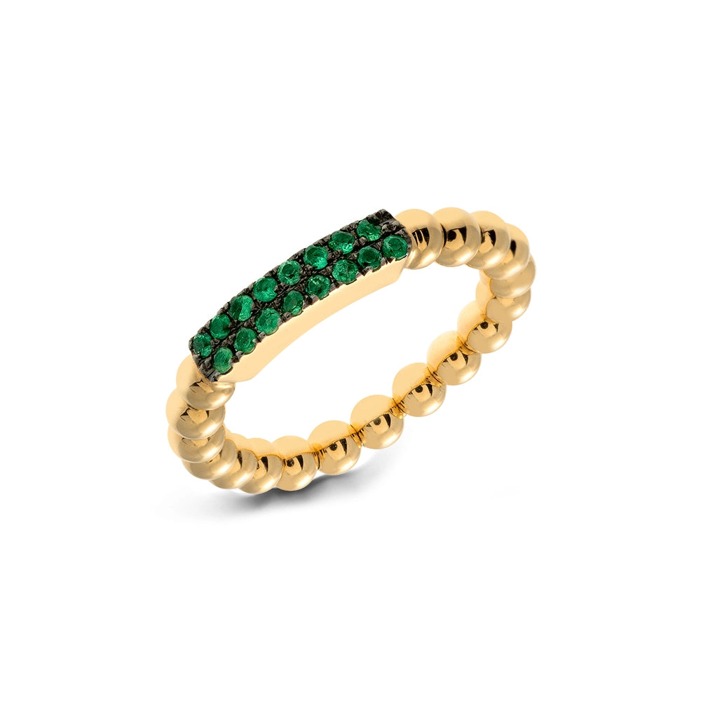 Hulchi Belluni 18K Yellow Gold Tresore Emerald Ring