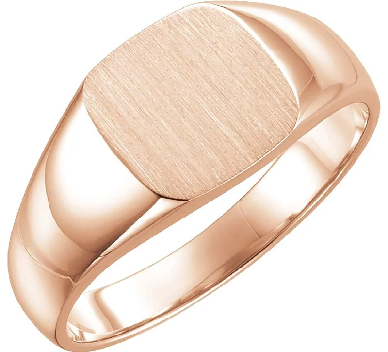 Men's Closed Back Signet Ring, 10k Rose Gold (10mm)