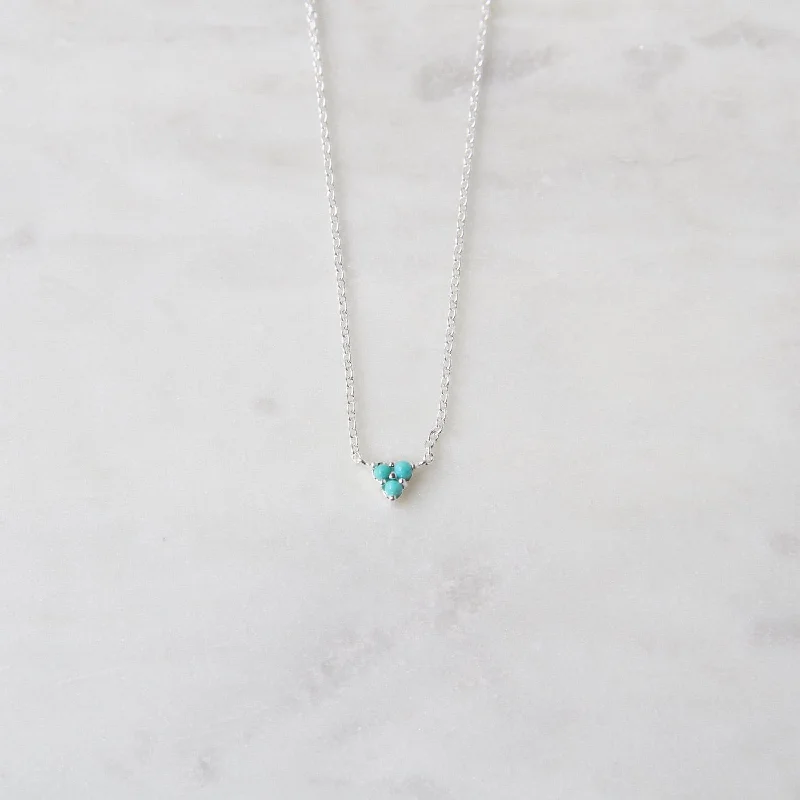 Sterling Silver Turquoise Trio Necklace