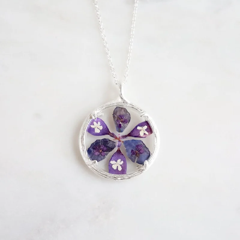 Small Flower Mandala Necklace - Recycled Sterling Silver