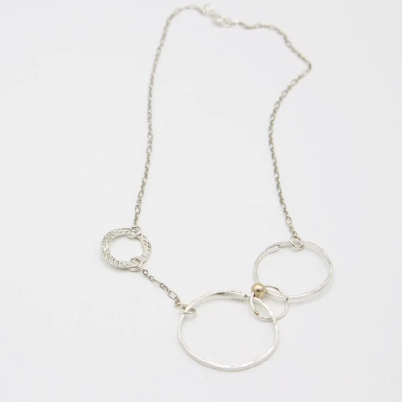 Random Sterling Silver Circles Necklace