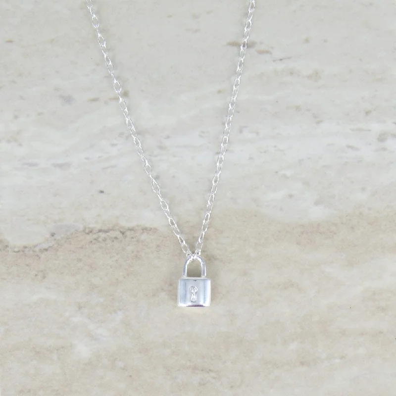 Padlock Necklace In Sterling Silver