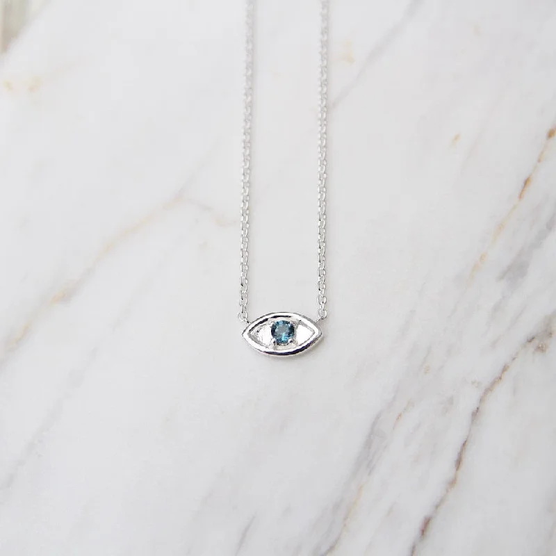 Evil Eye with London Blue Topaz - Sterling Silver