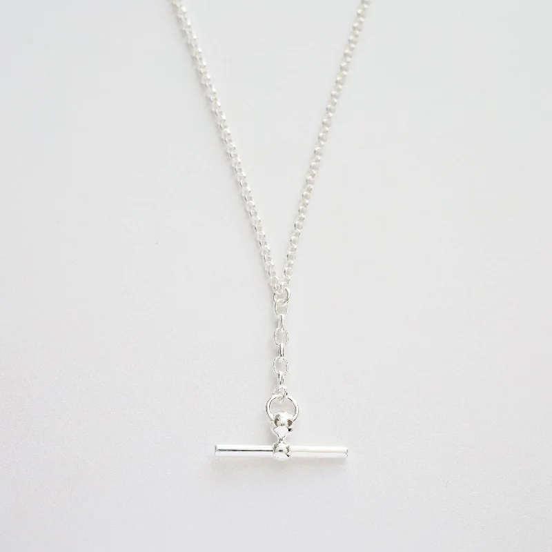 Front Fob Necklace in Sterling Silver